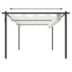 Tonnelle de jardin avec toit rétractable 4x3 m Crème 568992568992