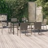Ensemble à manger jardin et coussins 7 pcs Noir et gris Rotin 568993568993