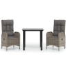 Ensemble à manger jardin 3pcs avec coussins noir et gris 568994568994