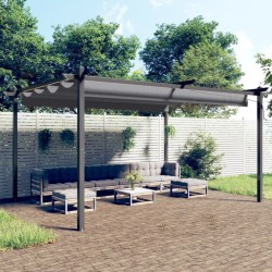 Tonnelle de jardin avec toit rétractable 4x3 m Anthracite 568996568996