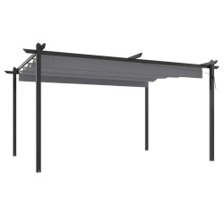 Tonnelle de jardin avec toit rétractable 4x3 m Anthracite 568996568996