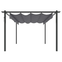 Tonnelle de jardin avec toit rétractable 4x3 m Anthracite 568996568996