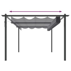 Tonnelle de jardin avec toit rétractable 4x3 m Anthracite 568996568996