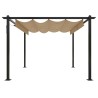 Tonnelle de jardin avec toit rétractable 3x3 m Taupe 568997568997
