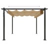 Tonnelle de jardin avec toit rétractable 3x3 m Taupe 568997568997
