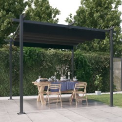 Tonnelle de jardin avec toit rétractable 3x3 m Anthracite 568999568999