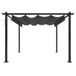 Tonnelle de jardin avec toit rétractable 3x3 m Anthracite 568999568999