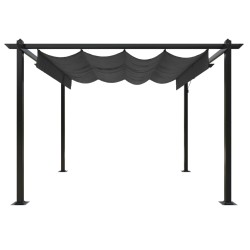 Tonnelle de jardin avec toit rétractable 3x3 m Anthracite 568999568999