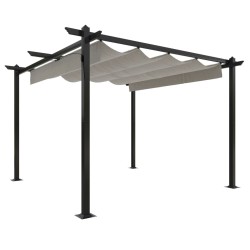 Tonnelle de jardin avec toit rétractable 3x3 m Crème 569000569000