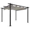 Tonnelle de jardin avec toit rétractable 3x3 m Crème 569000569000