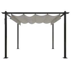 Tonnelle de jardin avec toit rétractable 3x3 m Crème 569000569000