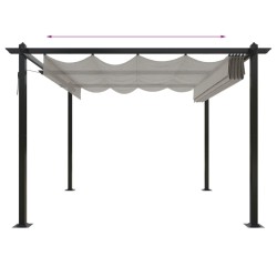 Tonnelle de jardin avec toit rétractable 3x3 m Crème 569000569000