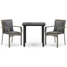 Ensemble à manger jardin 3pcs avec coussins noir et gris 569007569007