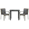 Ensemble à manger jardin 3pcs avec coussins noir et gris 569007569007