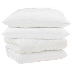 Duvet d'hiver avec oreiller 3 pcs Blanc Microfibre 569045569045