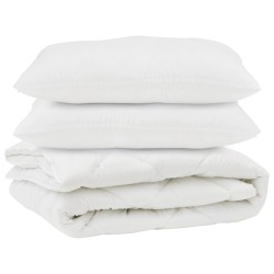 Couette avec oreiller 3 pcs Blanc Microfibre 569069569069