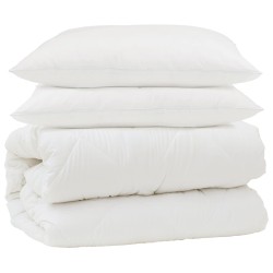 Ensemble de Duvet 3 pcs Blanc Microfibre et Plumes D'oie 569102569102