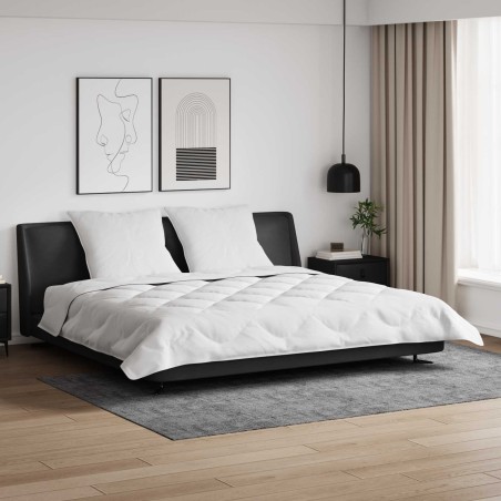 Couette avec Oreillers 3 pcs Blanc Microfibre et Plumes D'oie 569114569114