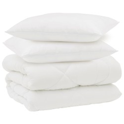 Duvet d'hiver avec oreiller 3 pcs Blanc Microfibre 569169569169