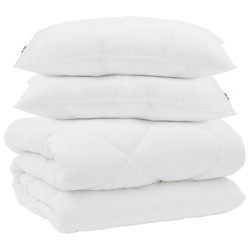 Duvet d'hiver avec oreiller 3 pcs Blanc Microfibre 569171569171