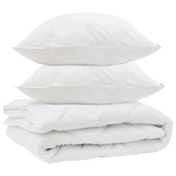 Duvet toutes saisons avec oreiller 3 pcs Blanc Microfibre 569212569212
