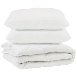 Couette avec oreiller 3 pcs Blanc Microfibre 569240569240