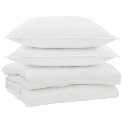 Couette avec oreiller 3 pcs Blanc Microfibre 569253569253