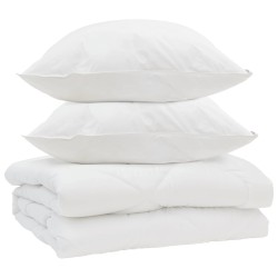 Couette avec oreiller 3 pcs Blanc Microfibre 569255569255