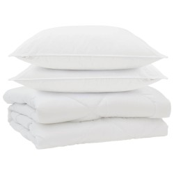Couette avec oreiller 3 pcs Blanc Microfibre 569280569280
