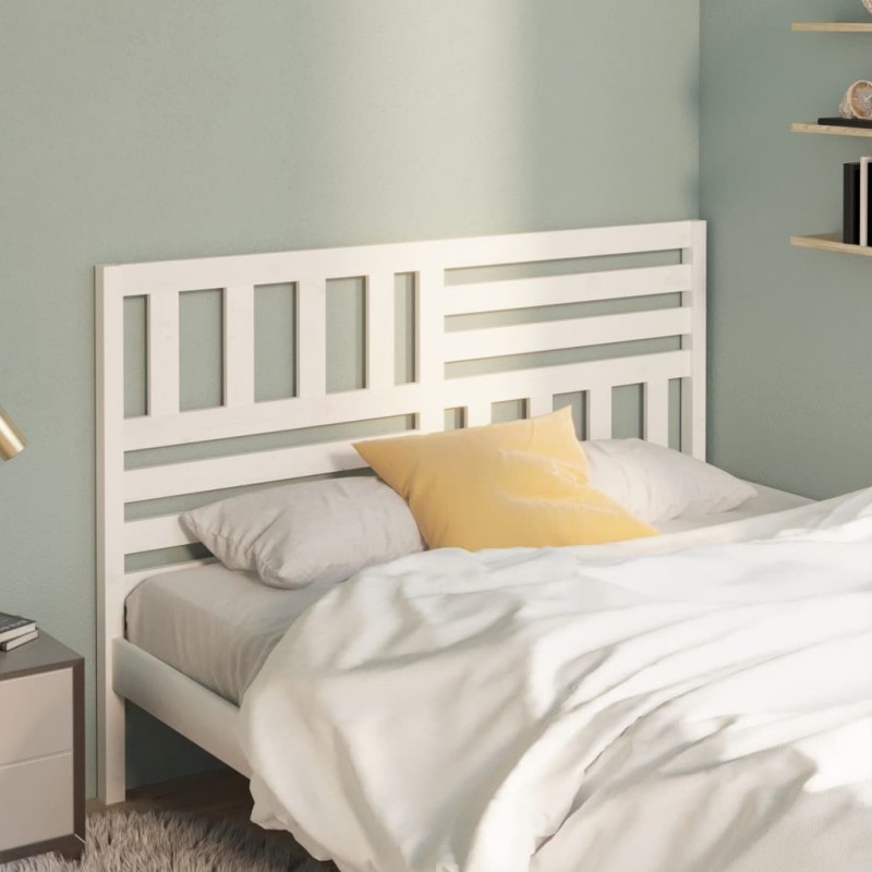 Tête de lit Blanc 141x4x100 cm Bois massif de pin Tête de lit Blanc 141x4x100 cm Bois massif de pin