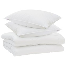Couette avec oreiller 3 pcs Blanc Microfibre 569292569292