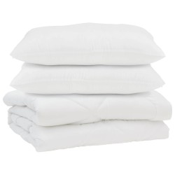Couette avec oreiller 3 pcs Blanc Microfibre 569302569302