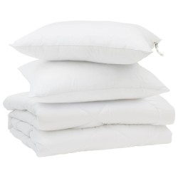 Duvet d'été simple avec oreiller 3 pcs Blanc Microfibre 569309569309