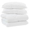 Couette avec Oreillers 3 pcs Blanc Microfibre et Plumes D'oie 569382569382