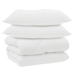 Duvet d'hiver avec oreiller 3 pcs Blanc Microfibre 569408569408