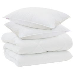 Duvet d'hiver avec oreiller 3 pcs Blanc Microfibre 569418569418