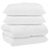 Couette avec Oreillers 3 pcs Blanc Microfibre et Plumes D'oie 569455569455