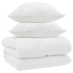Duvet d'hiver avec oreiller 3 pcs Blanc Microfibre 569478569478