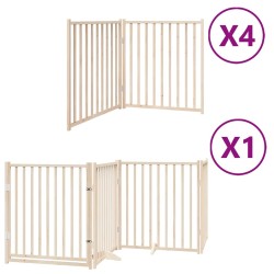 Barrière pour chien porte pliable 12 panneaux bois de peuplier 569483569483