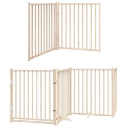 Barrière pour chien porte pliable 12 panneaux bois de peuplier 569483569483