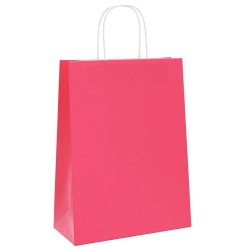 Sacs en papier 50 pcs avec poignées rose 26x12x35 cm 569484569484