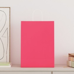 Sacs en papier 250 pcs avec poignées rose 32x17x44 cm 569487569487