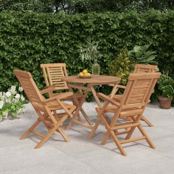 Ensemble à manger de jardin 5 pcs Bois de teck massif 569496569496