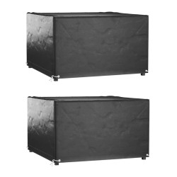 Housses de salon de jardin 2 pcs 8 œillets 132x132x80 cm carré 569498569498