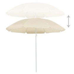 Parasol de jardin avec mât en acier sable 180 cm 569502569502