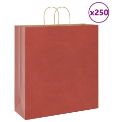 Sacs en papier 250 pcs avec poignées rouge 45x17x48 cm 569512569512