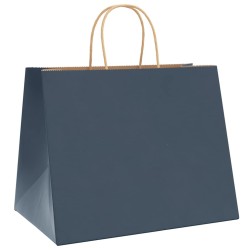 Sacs en papier 250 pcs avec poignées bleu 32x22x24 cm 569515569515