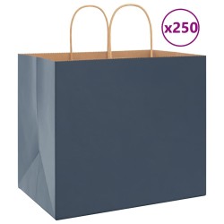 Sacs en papier 250 pcs avec poignées bleu 32x22x28 cm 569516569516