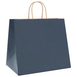 Sacs en papier 250 pcs avec poignées bleu 32x22x28 cm 569516569516