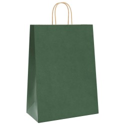 Sacs en papier 250 pcs avec poignées vert 32x17x44 cm 569521569521